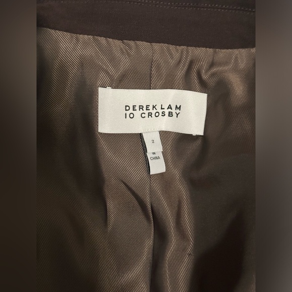 DEREK LAM 10 CROSBY Double- Breasted cotton-blend twill blazer size 2 - Picture 2 of 5